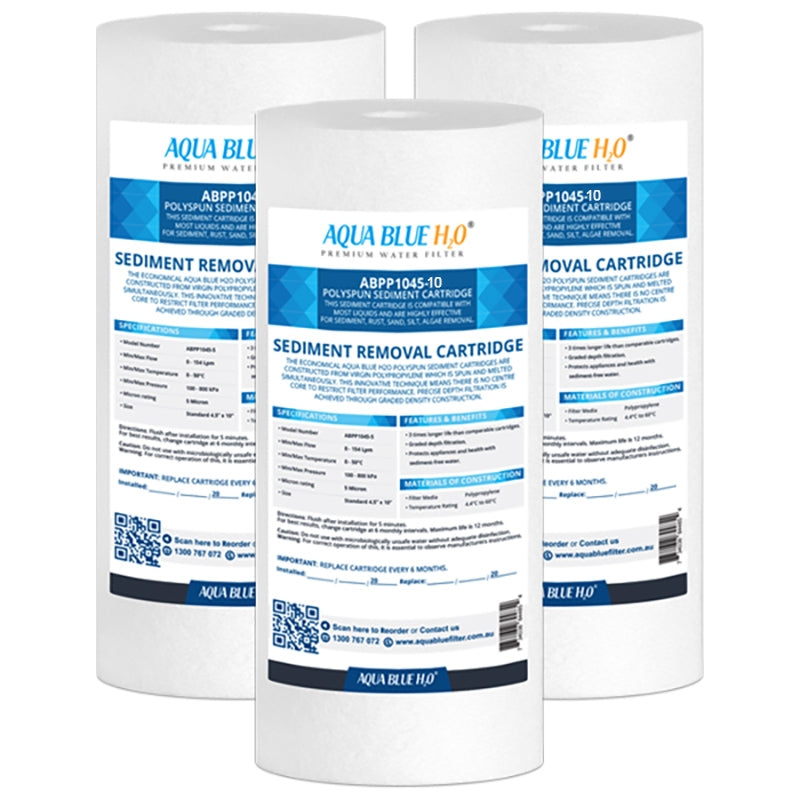 Aqua Blue H20 10x4.5 Polyspun polyproylene sediment cartridge 5Mic water filter