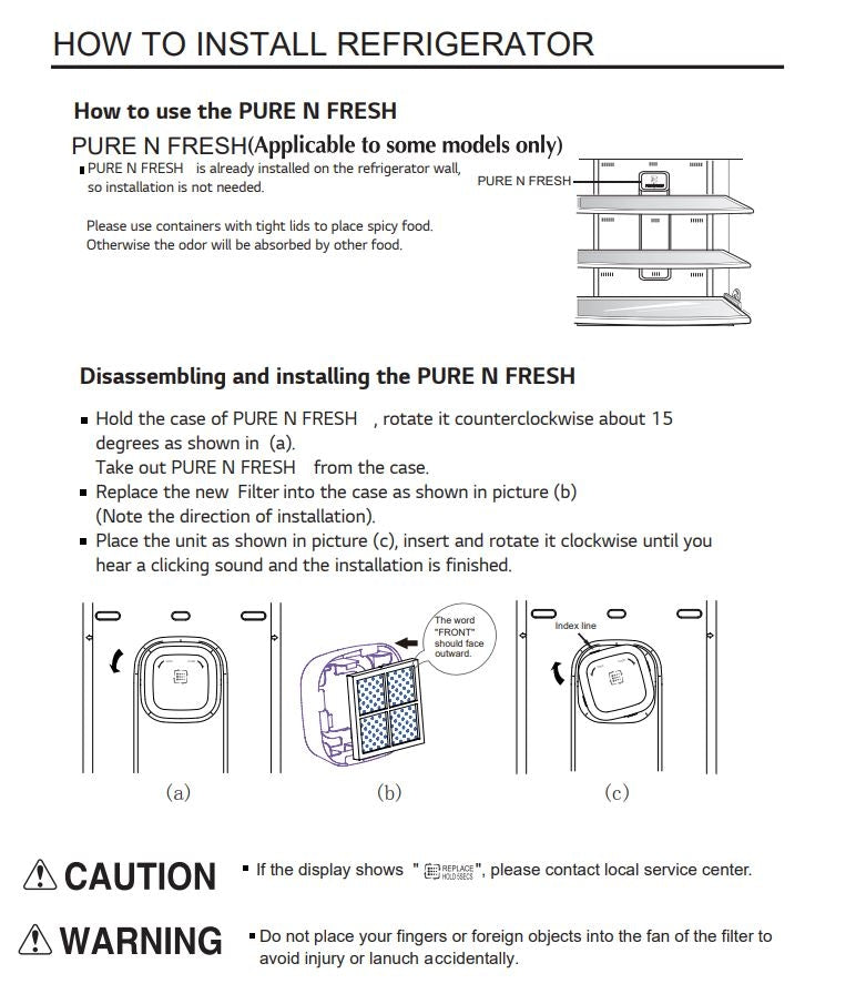 LG LT120F Air Purifying Fresh Replacement Air Filter ADQ73214404