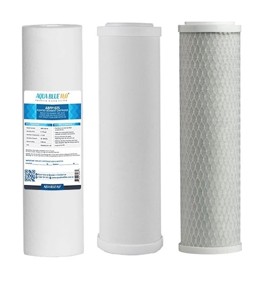 Undersink 3 Stage Water Filter Cartridges Ceramic -PP- Carbon 10"- Complete Set