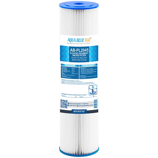 AB BLUE PLEATED SEDIMENT CARTRIDGE, 20 INCH