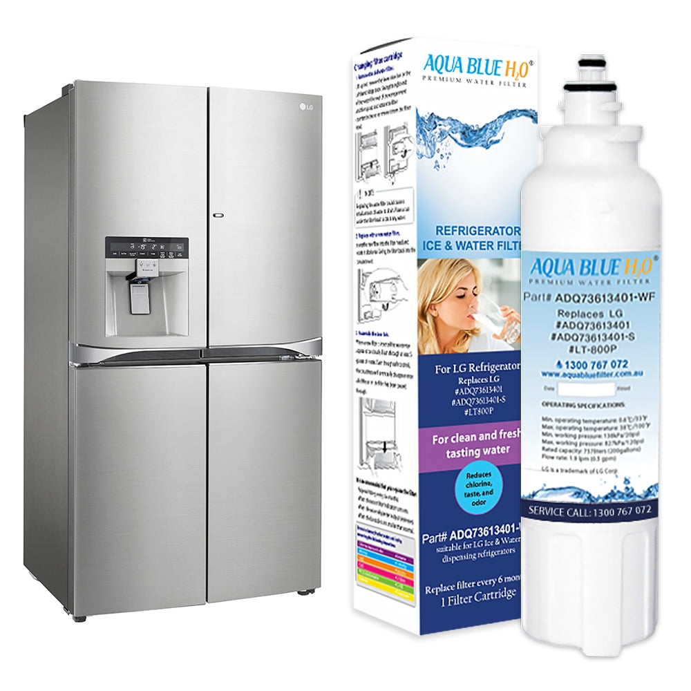 LG Replacement ADQ73613401, LT800P Fridge Filter by Aqua Blue H2O
