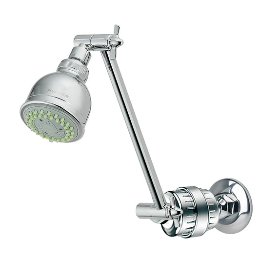 AQUA BLUE H20  SHOWER WATER FILTER & ROSE COMPLETE PACKAGE SF350ARM-B