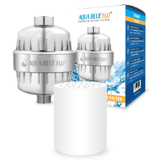 AQUA BLUE H20 HIGH OUTPUT LUXURY 6 STAGE SHOWER FILTER HIGH QUALITY SYSTEM