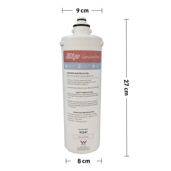 ZIP 91241 5 MICRON TRIPE ACTION WATER FILTER GENUINE ZIP FILTER