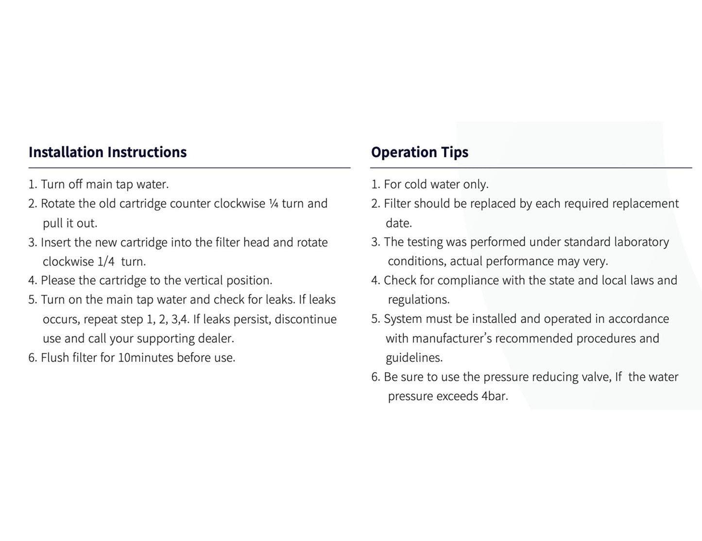 Lab Pua Residential Water Filter Kit With Faucet LPA-CS5-17
