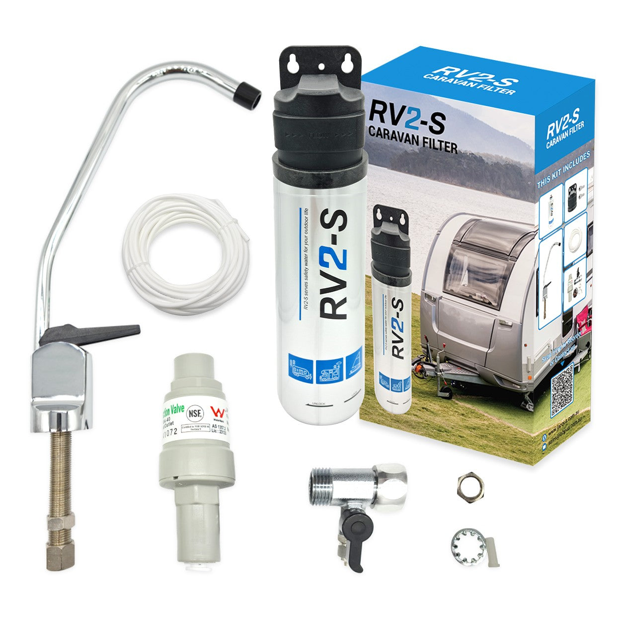 Mobile Home Water Filter System AB Caravan Filter  with Dedicated faucet Set