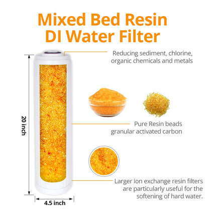 20″ x 4.5″ Mixed Bed Resin DI Water Filter