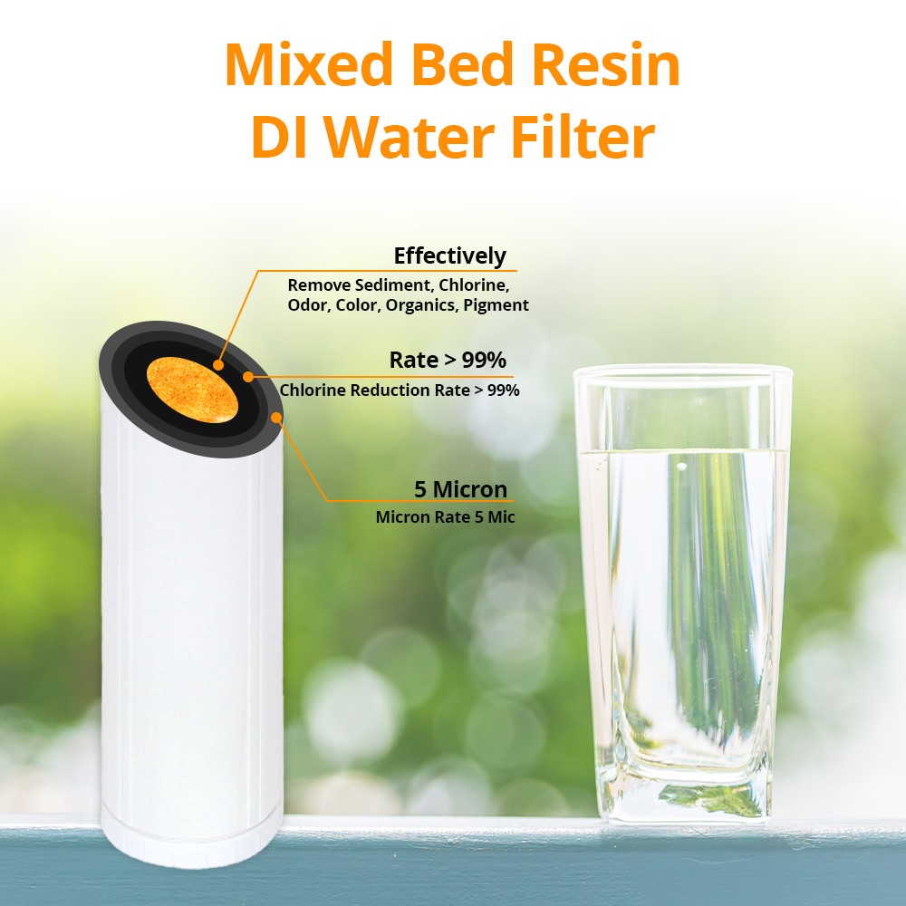 20″ x 4.5″ Mixed Bed Resin DI Water Filter