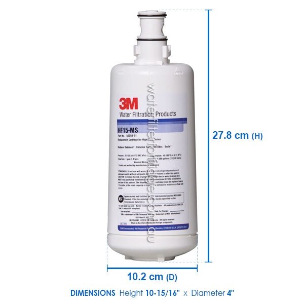 3M HF15 - MS /HC351S Single Water Filter Cartridge High Flow - WATER FILTER DISTRIBUTORS