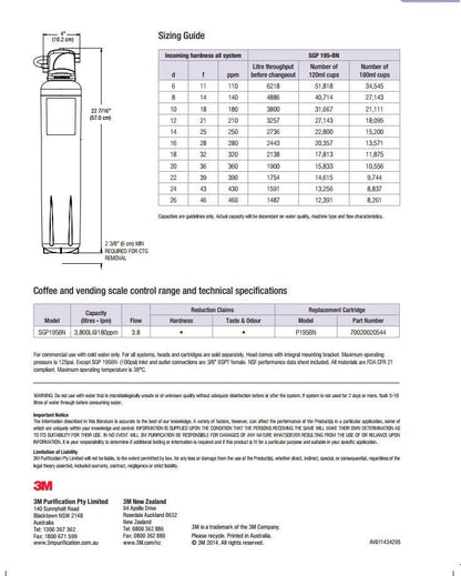 3M P195BN P - 195BN Espresso Replacement Cartridge 5615001 - WATER FILTER DISTRIBUTORS