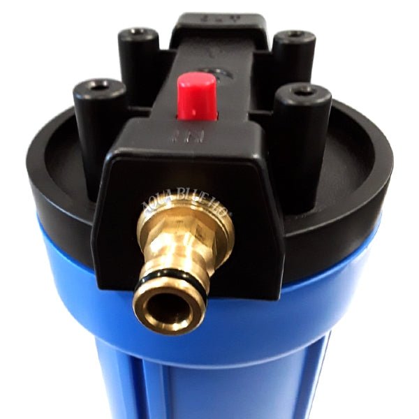 3M Single Caravan Filter System + Raindance String Wound SPF - P5, Brass Hose Connection Fitting - WATER FILTER DISTRIBUTORS
