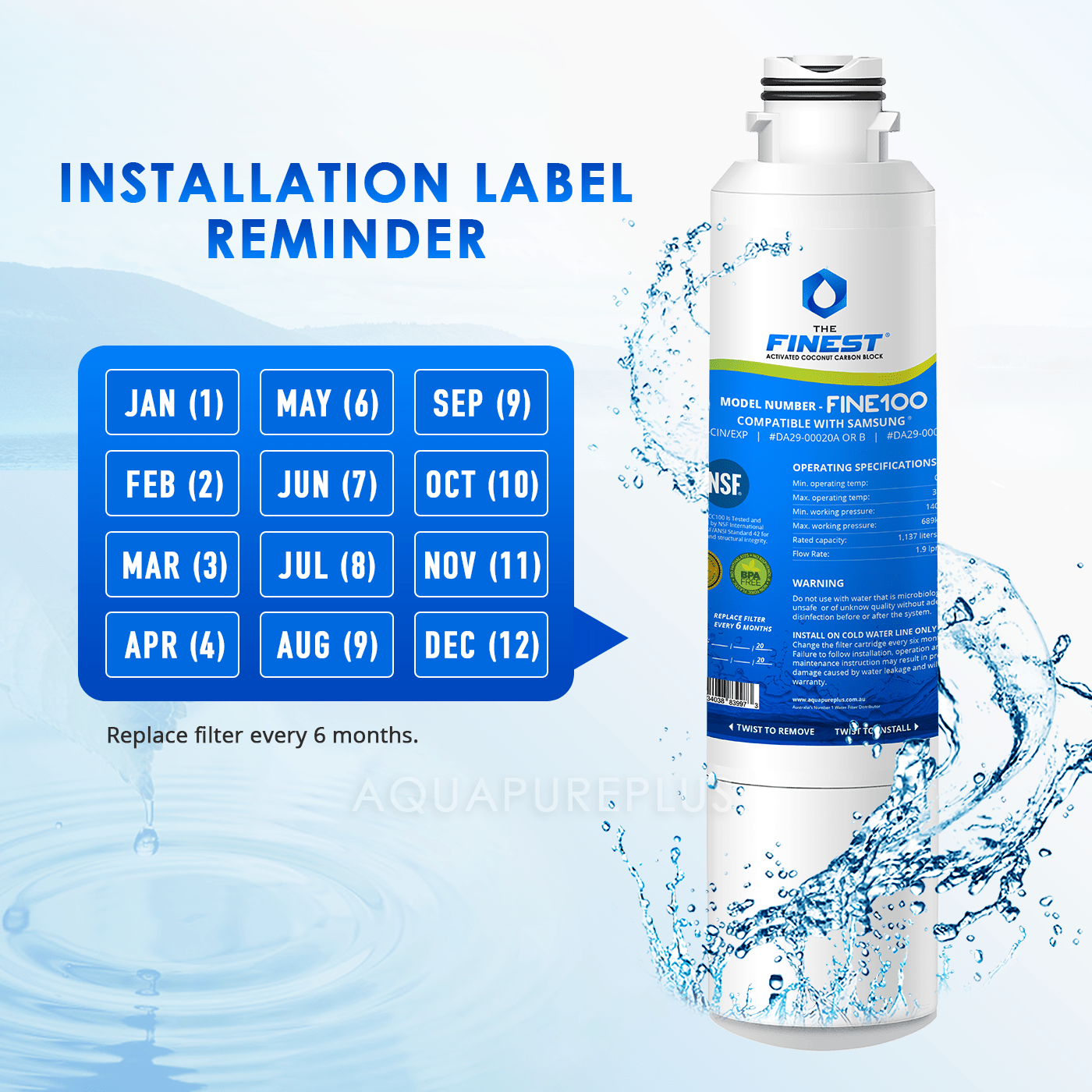 4 X Samsung DA29 - 00020B Premium Compatible Ice & Water Fridge Filter SRF719DLS - WATER FILTER DISTRIBUTORS