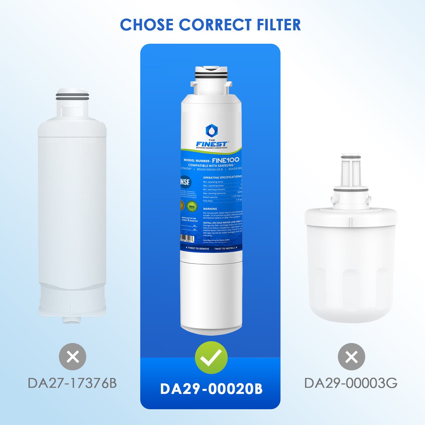 4 X Samsung DA29 - 00020B Premium Compatible Ice & Water Fridge Filter SRF719DLS - WATER FILTER DISTRIBUTORS