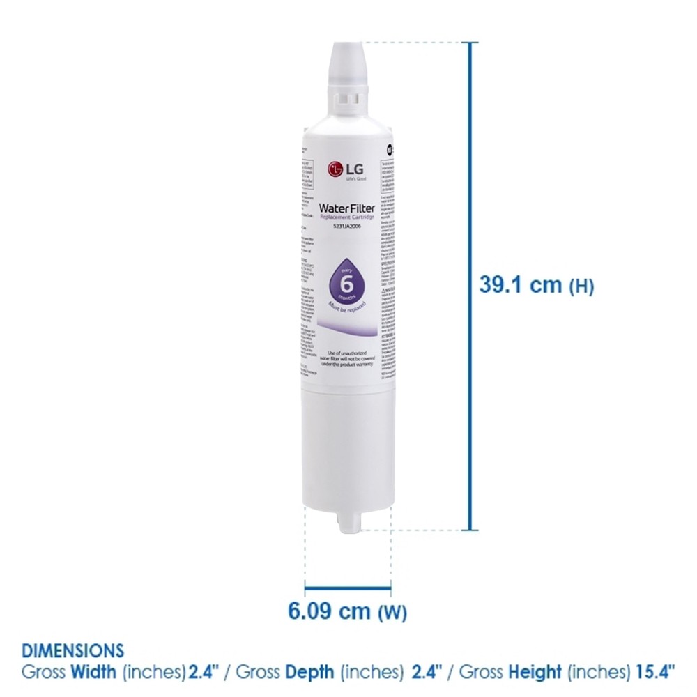 LG 5231JA2006A, LT600P Genuine Fridge Water Filter 5231JA2006F