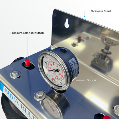 20" Big Blue Twin Housing with Stand 10um Carbon and 5um Sediment Filters with S/S bracket