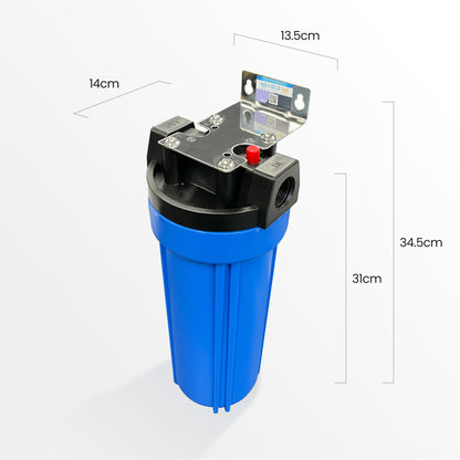 Single Caravan Water Filter System with Brass Hose Connection Fitting