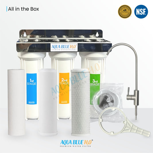 Undersink Untreated Water Filter System Ceramic -PP- Carbon 3 Stage