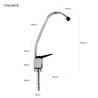 Faucet Water Filter Reverse Osmosis Faucet Tap With Black Lever