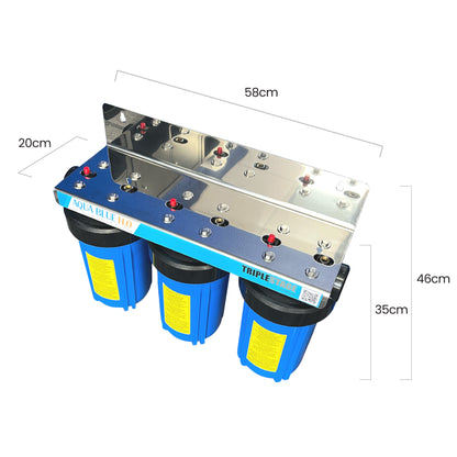 Triple Whole House Rainwater tank Water System with whole Kit 10X 4.5