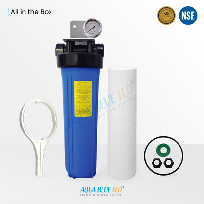 20 Inch Big Blue Whole House Water System with Sediment Polyspun Filter 10 Micron 60LPM