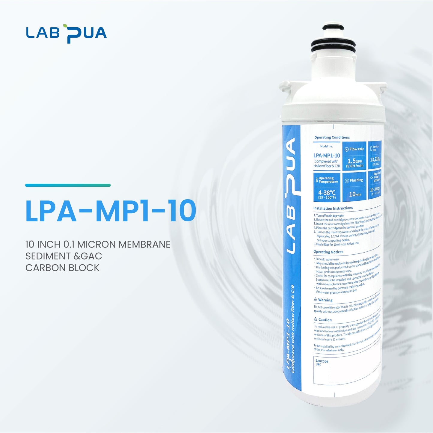 Lab Pua Twin Header Series Sediment with Full Carbon Block with Membrane/ Sediment&Gac/ Carbon Block