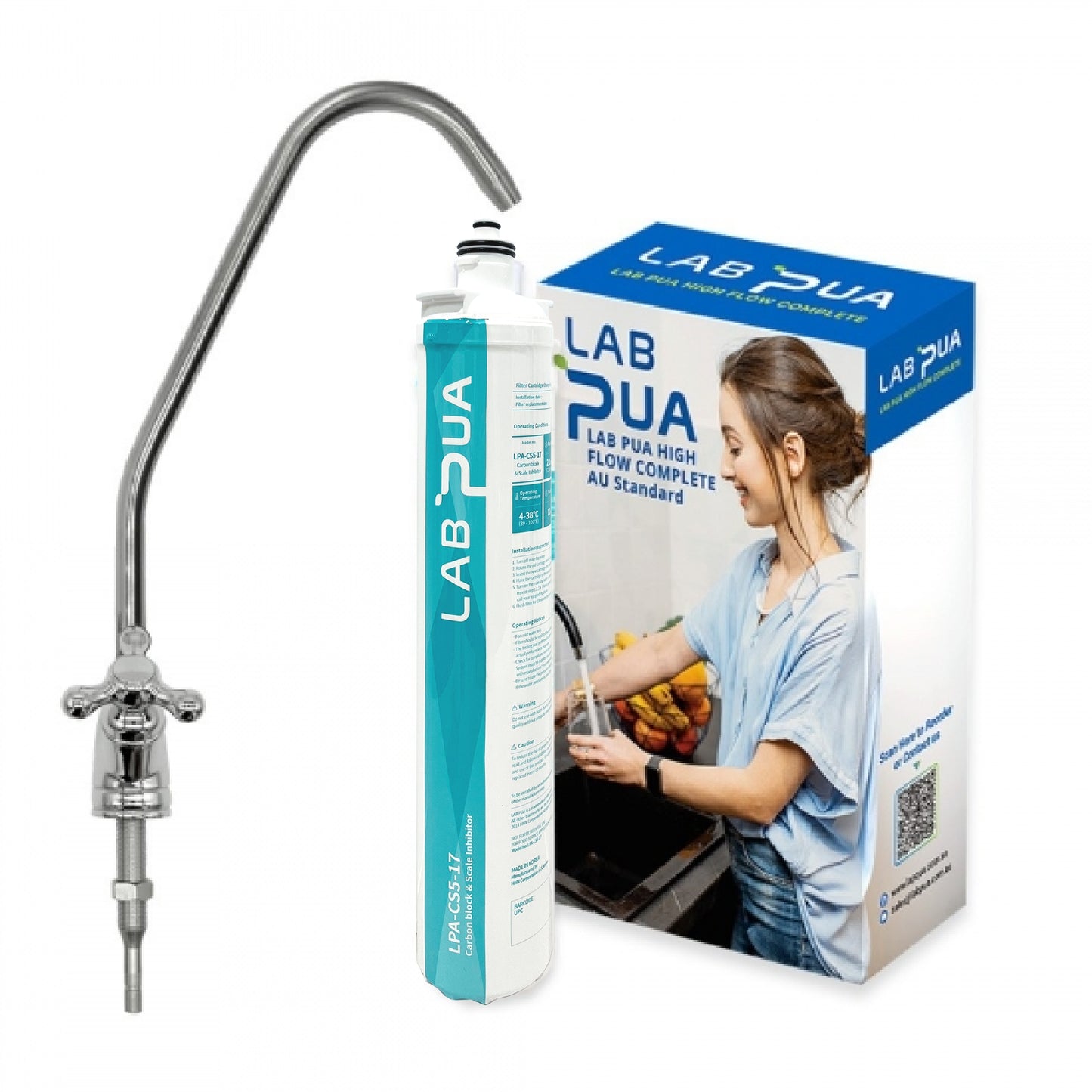 Lab Pua Residential Water Filter Kit With Faucet LPA-CS5-17 17"