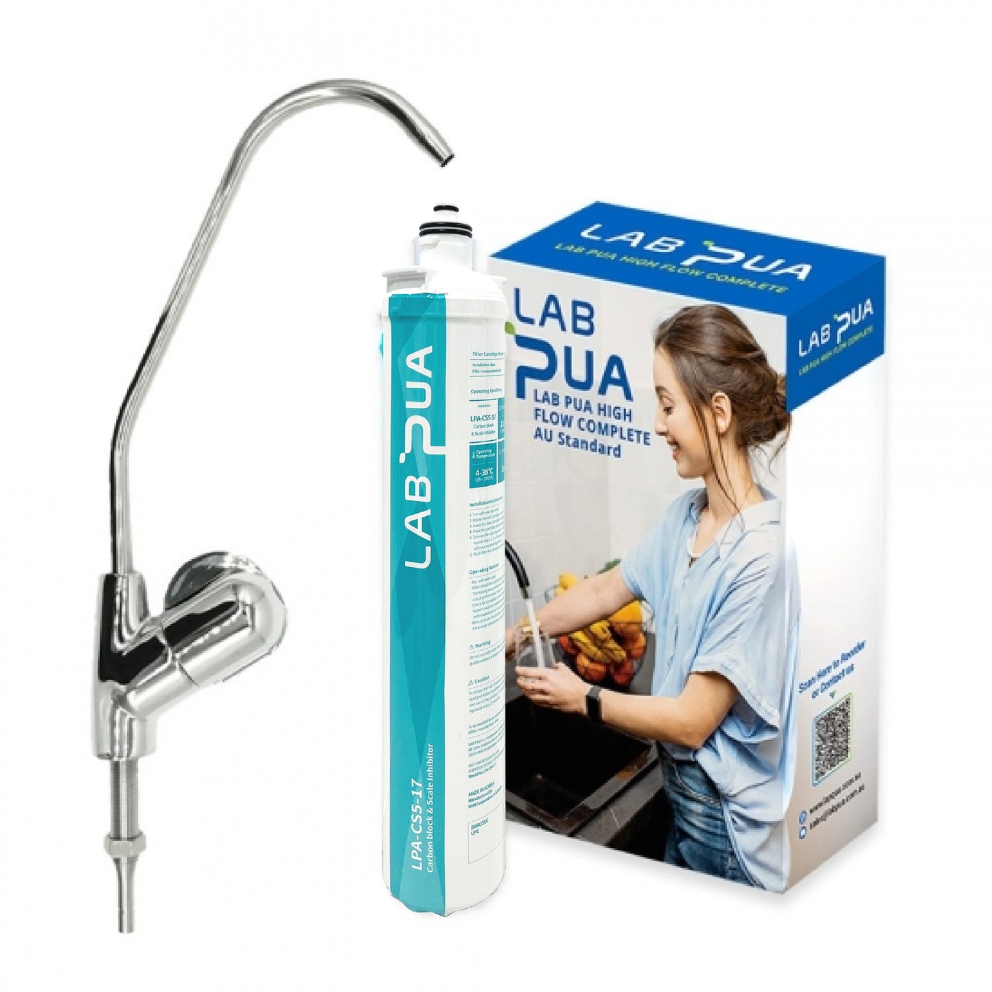 Lab Pua Residential Water Filter Kit With Faucet LPA-CS5-17 17"