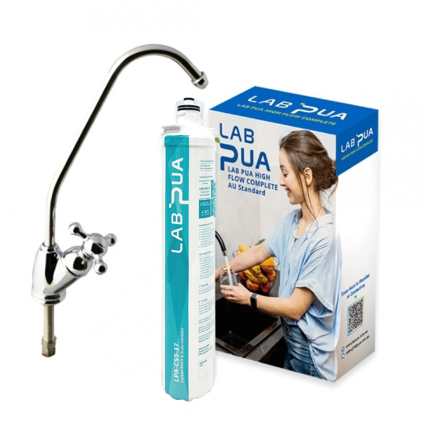 Lab Pua Residential Water Filter Kit With Faucet LPA-CS5-17 17"