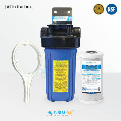 10″ Big Blue Single High Flow Rate Filter Housing Whole System, 5 Micron CTO Carbon Block Filter	