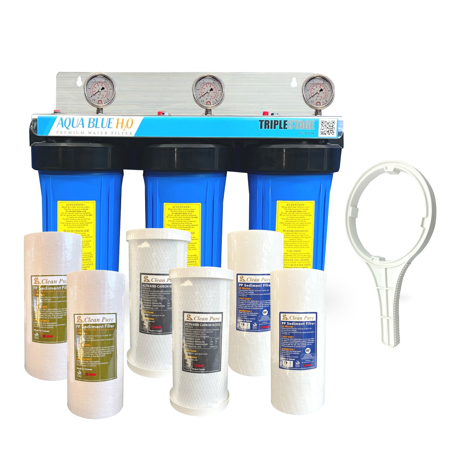 Triple  Whole House Rainwater tank Water System with whole Kit 10X 4.5