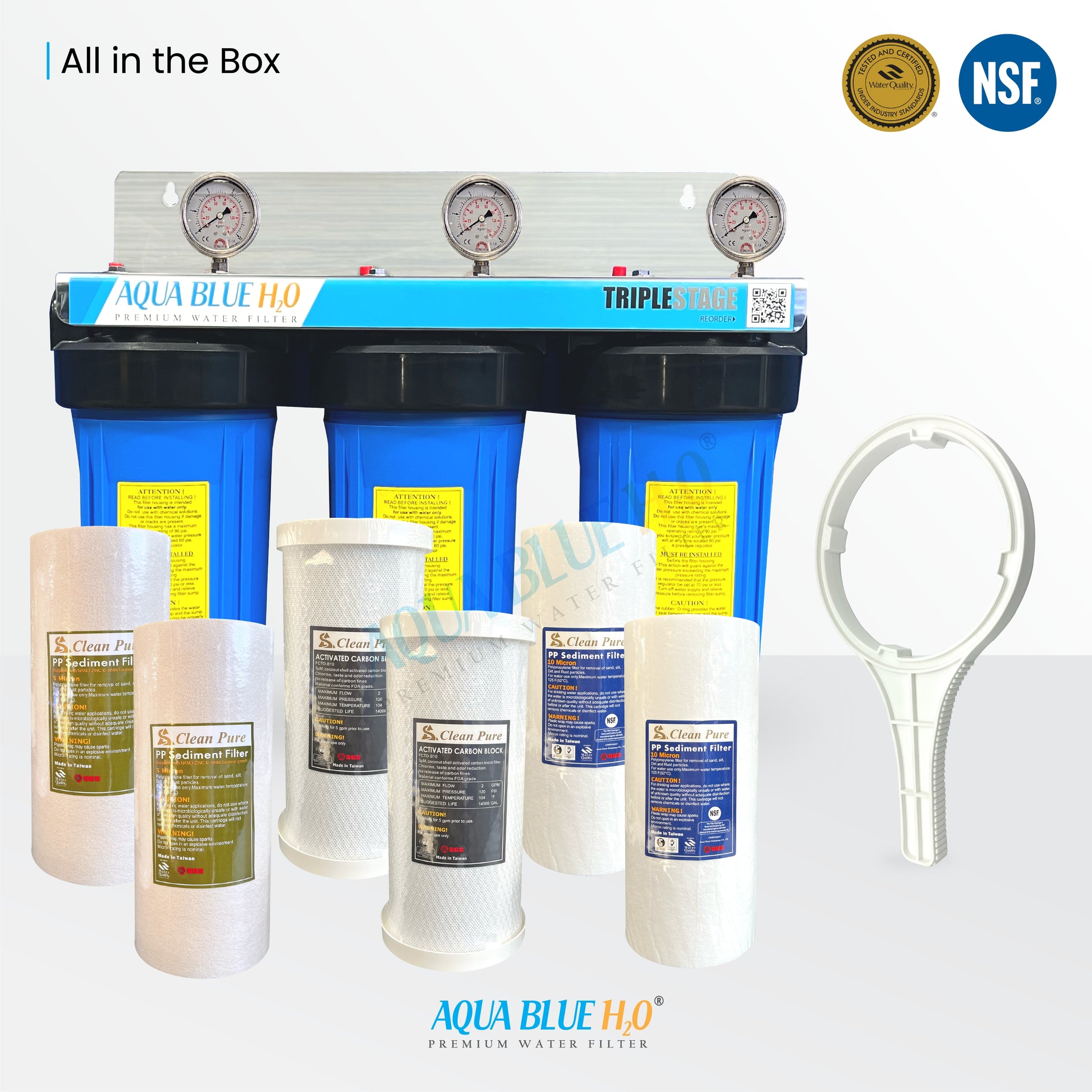 Triple  Whole House Rainwater tank Water System with whole Kit 10X 4.5