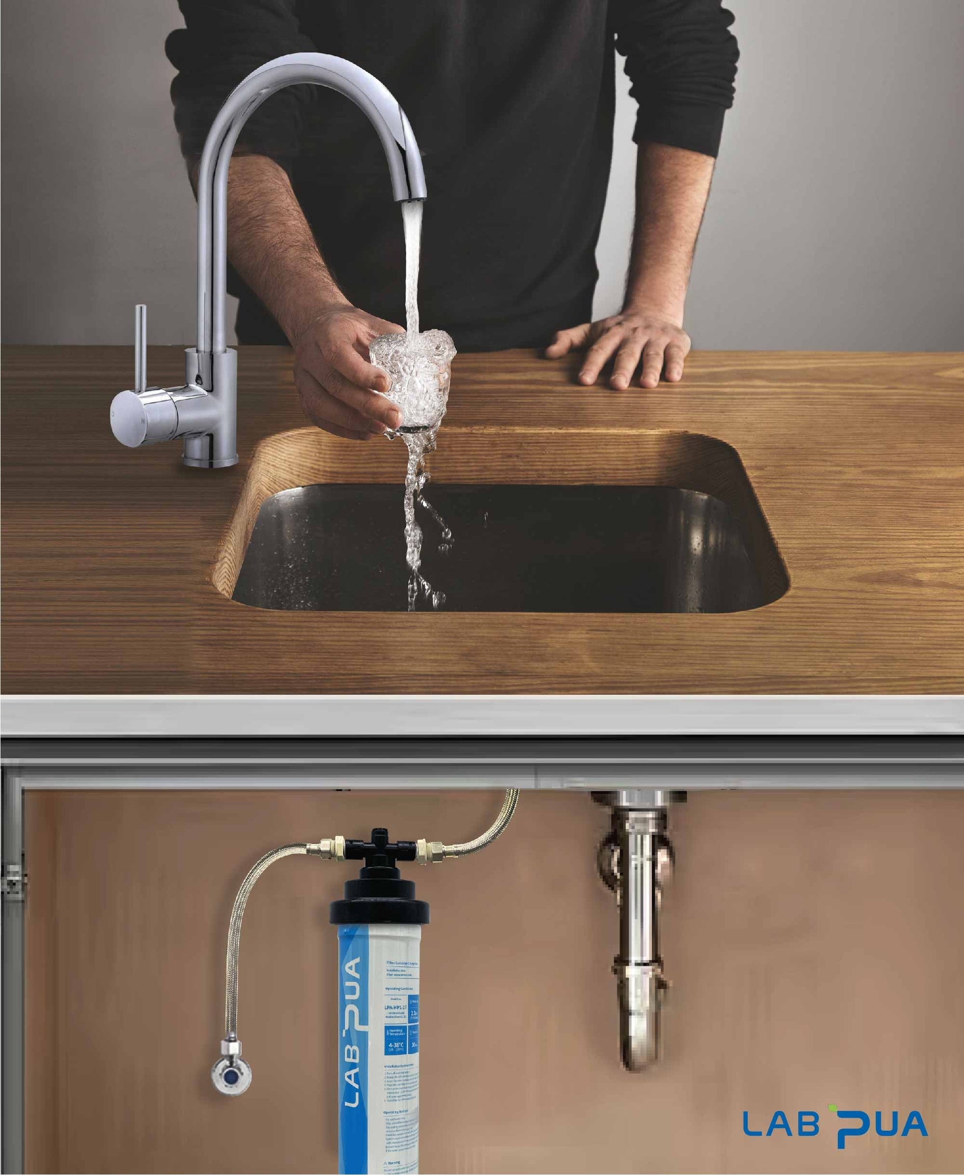 Lab Pua LPA-MP1S-17 0.1 Micron with Scale Remover Quick Twist Filter High flow Kit 1/2" hose