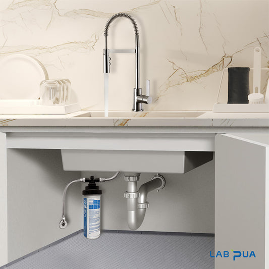 Lab Pua Residential Water Filter Kit LPA-MP1-10 10" with Mondella Resonance 35mm Chrome Side Pin Lever Sink Mixer