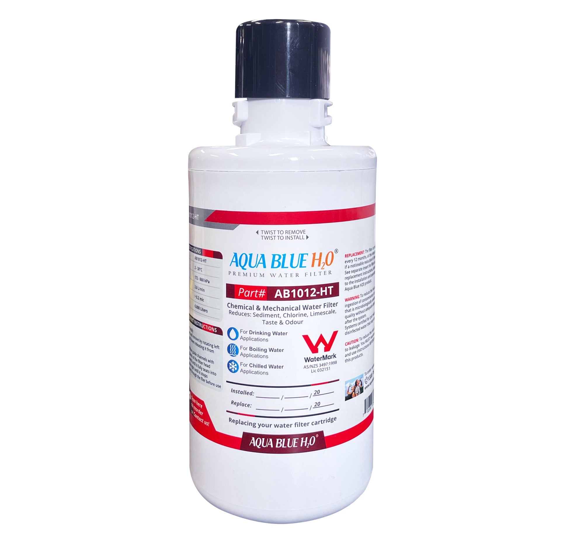 Aqua Blue H2O AB1012-HT for ZIP 93702 Replacement Water Filter Cartridge