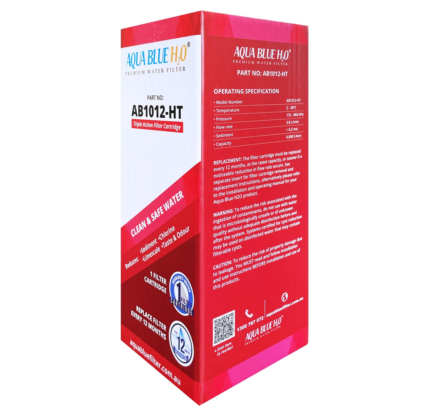 Aqua Blue H2O AB1012-HT for ZIP 93702 Replacement Water Filter Cartridge