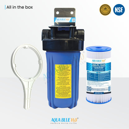 10"x4.5" Big Blue Single High Flow Housing System with Pleated Sediment Filter