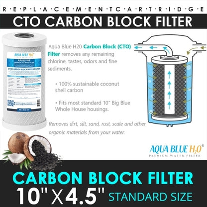 10" x 4.5" Big Blue Triple Whole House Water System with UV Guard UVG SLT30 System