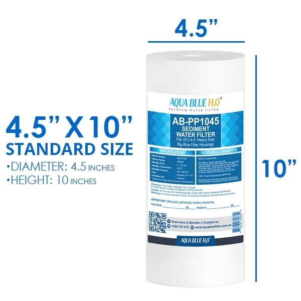 10" x 4.5" Big Blue Triple Whole House Water System with UV Guard UVG SLT30 System