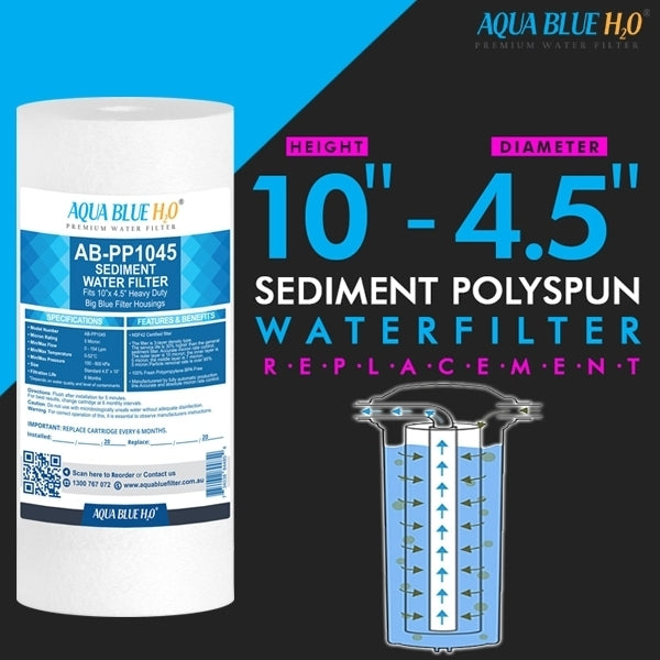 10" x 4.5" Big Blue Triple Whole House Water System with UV Guard UVG SLT30 System