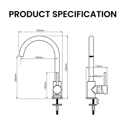 Lab Pua Residential Water Filter Kit LPA-MP1-10 10" with Mondella Resonance 35mm Chrome Side Pin Lever Sink Mixer