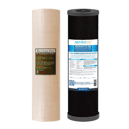 20" X 4.5" Big Blue Twin Water Filter Housing with SEDIMENT( POLYSPUN )+ CTO