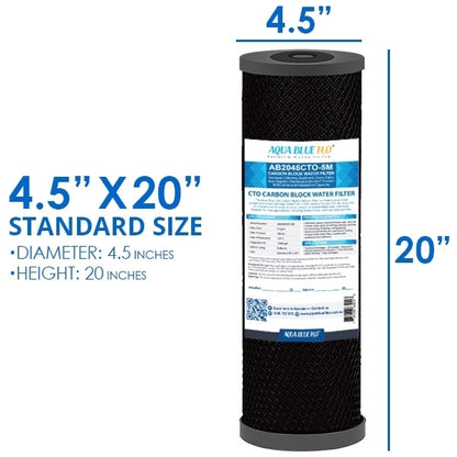 20" X 4.5" Big Blue Twin Water Filter Housing with SEDIMENT( POLYSPUN )+ CTO