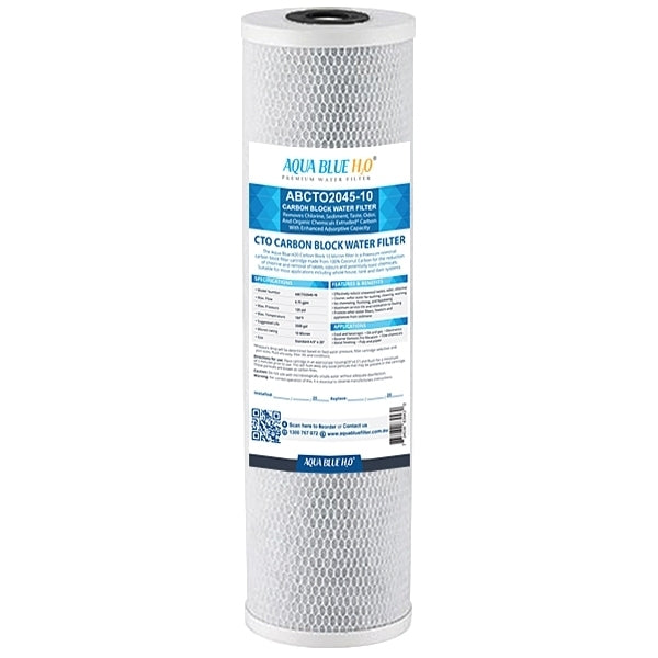 20" X 4.5" Big Blue Twin Water Filter Housing with SEDIMENT( POLYSPUN )+ CTO