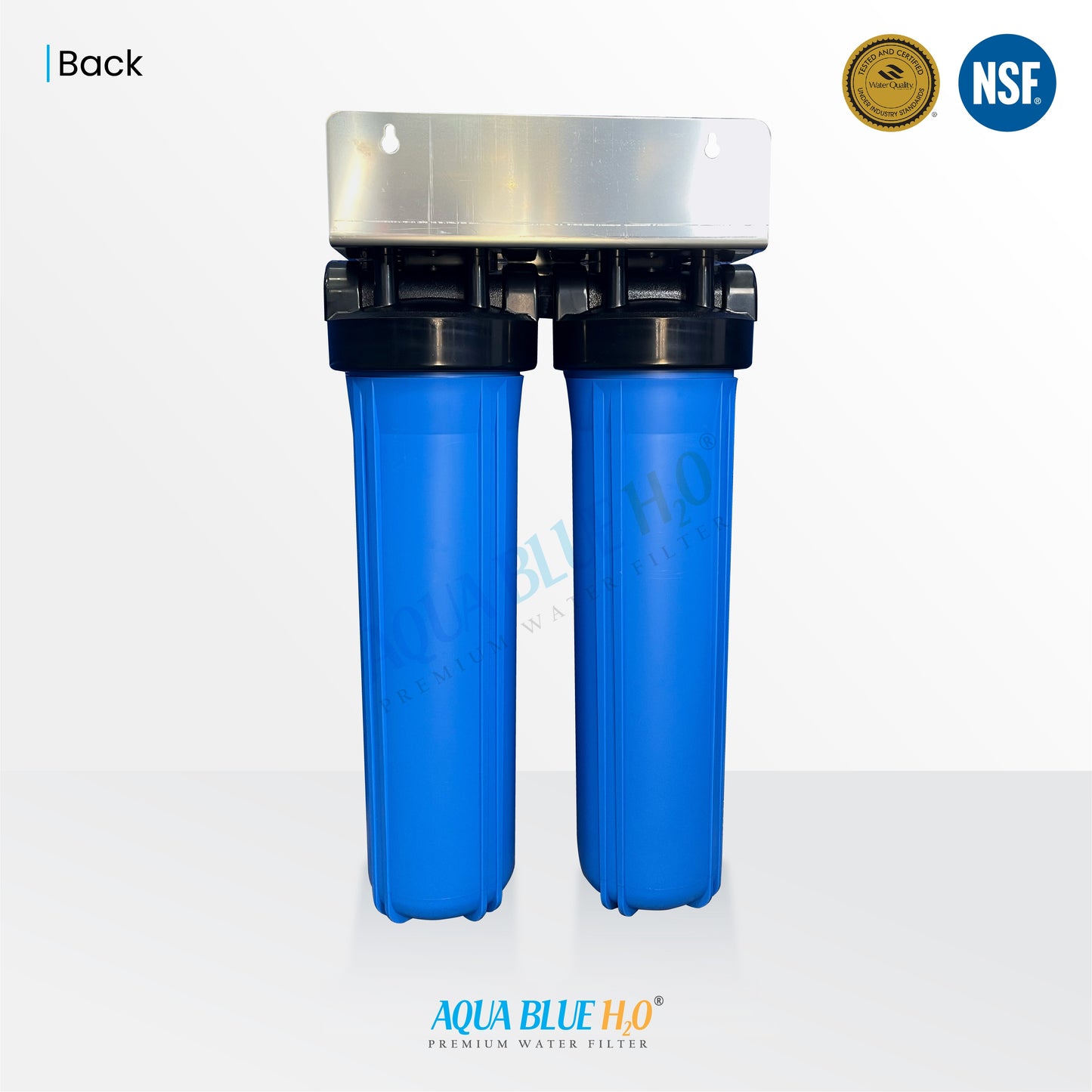 20" X 4.5" Big Blue Twin Water Filter Housing with SEDIMENT + RESIN