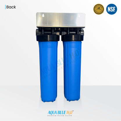 20" X 4.5" Big Blue Twin Water Filter Housing with SEDIMENT + RESIN