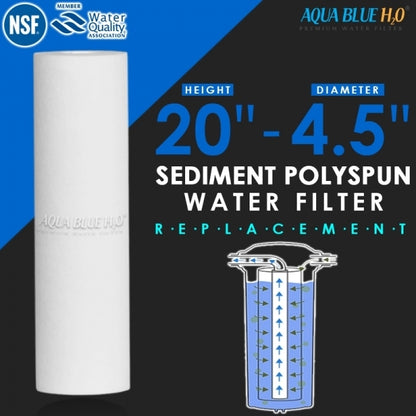 20" X 4.5" Big Blue Twin Water Filter Housing with SEDIMENT + alumina(fluride)