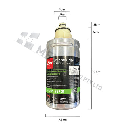 Zip Genuine MicroPurity 93701 Residential Hydrotap Water Filter with Zip 91295 Sparkling Replacement Cartridge