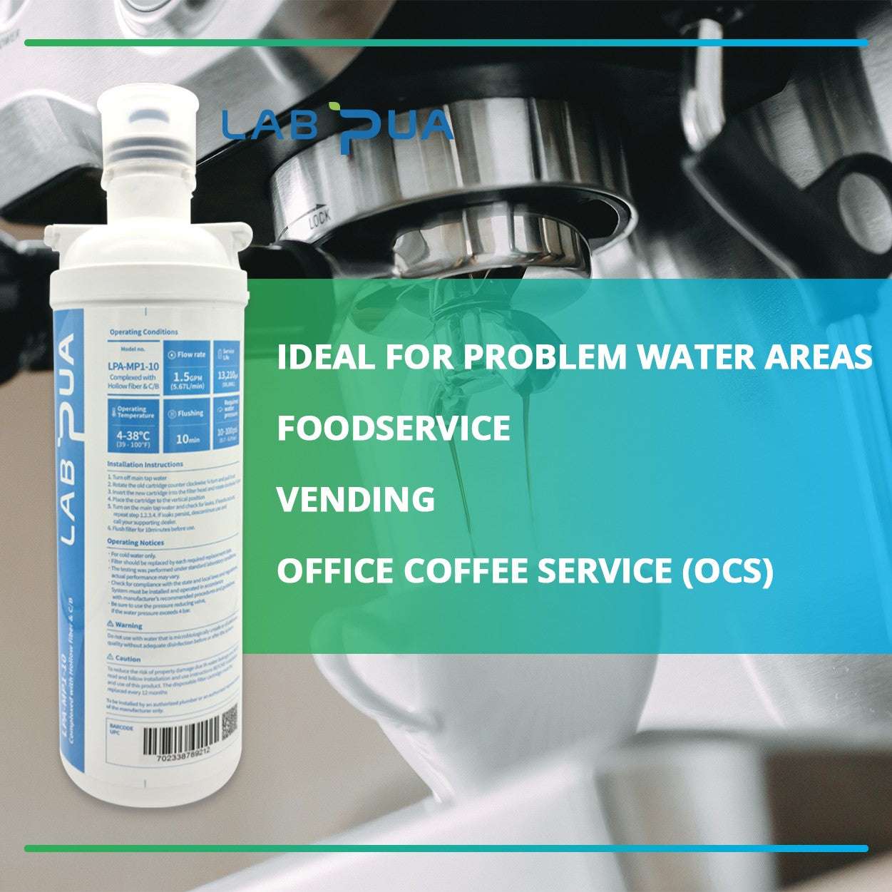 Lab Pua Residential Water Filter Kit With Faucet LPA-CS5-10