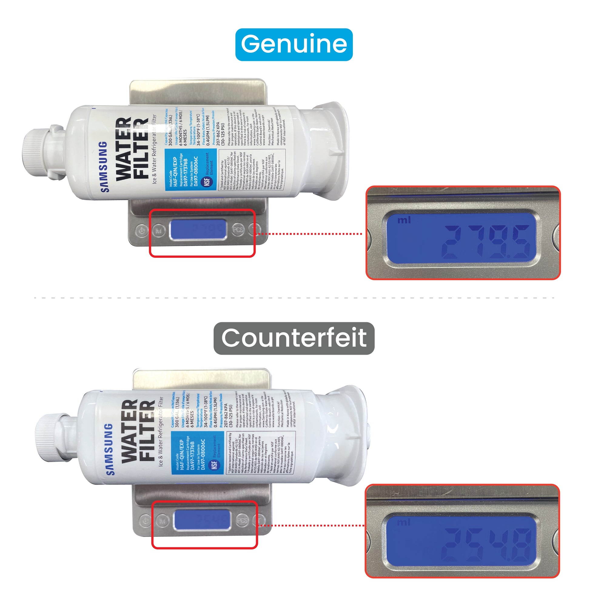 Samsung HAF-QIN/EXP Fridge Water Filter Fits SRF9100BB SRF678CDLS DA97-17376B