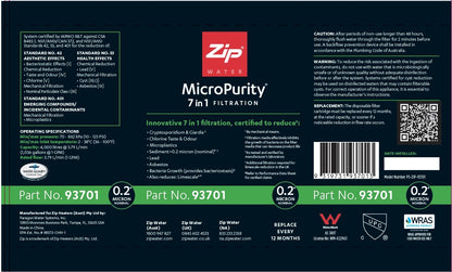 2X Zip MicroPurity 93701 Residential Hydrotap 0.2 Micron